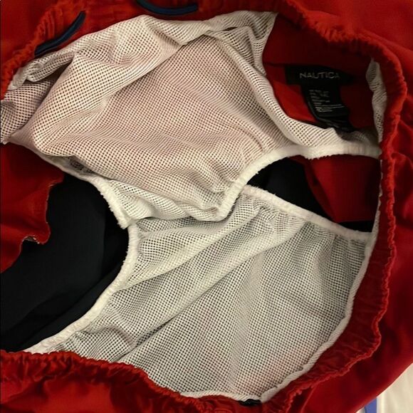 Nautica Red Swim Trunks Bathing Suit Mens Size XXL Beach Vacation - Picture 5 of 11